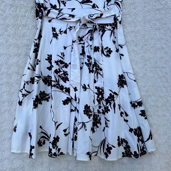 Aranee Sleeveless Women's Floral Black and White Midi Dress Women's Size XL - Picture 3 of 7